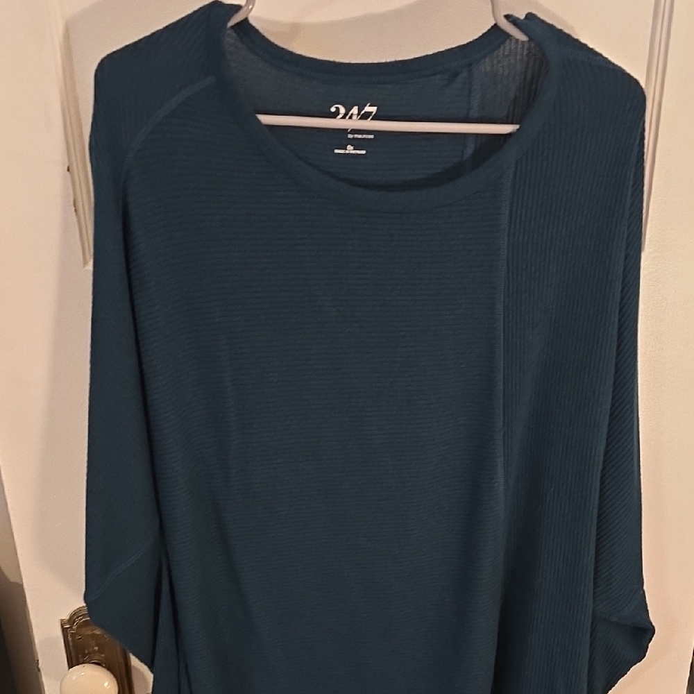 Maurices 24/7 Teal Knit Top